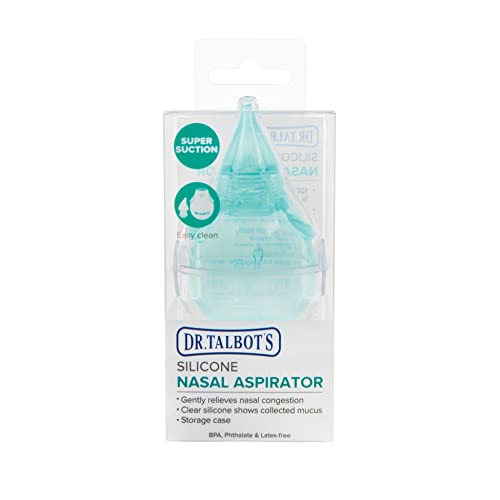 Dr. Talbot's Aspirador nasal para bebés - Silicona - Incluye estuche de almacenamiento - Transparente