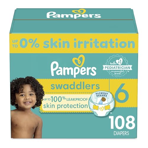 Pampers Swaddlers Diapers - Size 1, One Month Supply (198 Count), Ultra Soft Disposable Baby Diapers