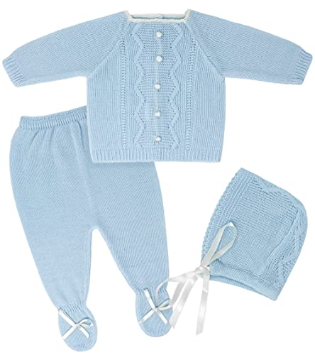 Newborn Baby Knitted Clothes Set, Coming Home Infant Knit Outfit for Boys and Girls