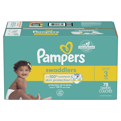 Pampers Swaddlers Diapers - Size 1, One Month Supply (198 Count), Ultra Soft Disposable Baby Diapers