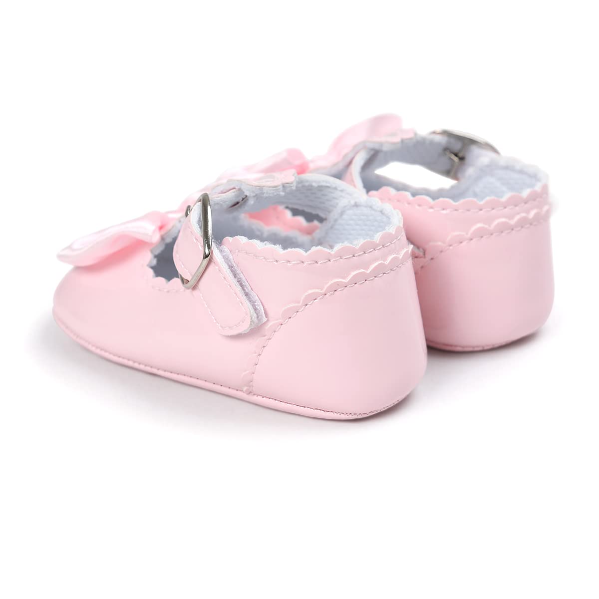 Mary Jane - Zapatos planos de vestir para bebé, zapatos para recién nacidos, antideslizantes, de piel sintética, para fiesta, escuela, boda, princesa, zapatos de bebé niña 0-18M