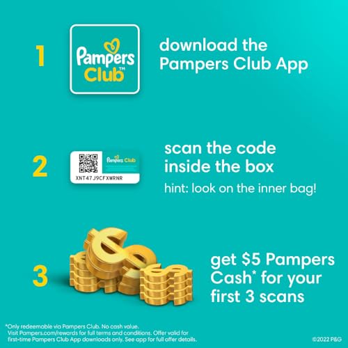 Pampers Swaddlers Diapers - Size 1, One Month Supply (198 Count), Ultra Soft Disposable Baby Diapers