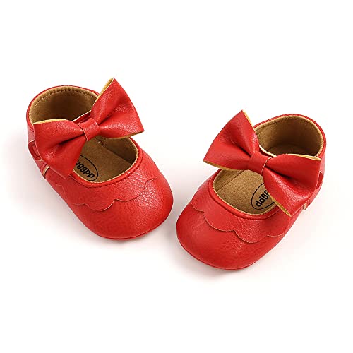 Mary Jane - Zapatos planos de vestir para bebé, zapatos para recién nacidos, antideslizantes, de piel sintética, para fiesta, escuela, boda, princesa, zapatos de bebé niña 0-18M