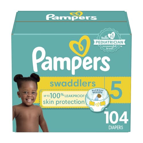 Pampers Swaddlers Diapers - Size 1, One Month Supply (198 Count), Ultra Soft Disposable Baby Diapers