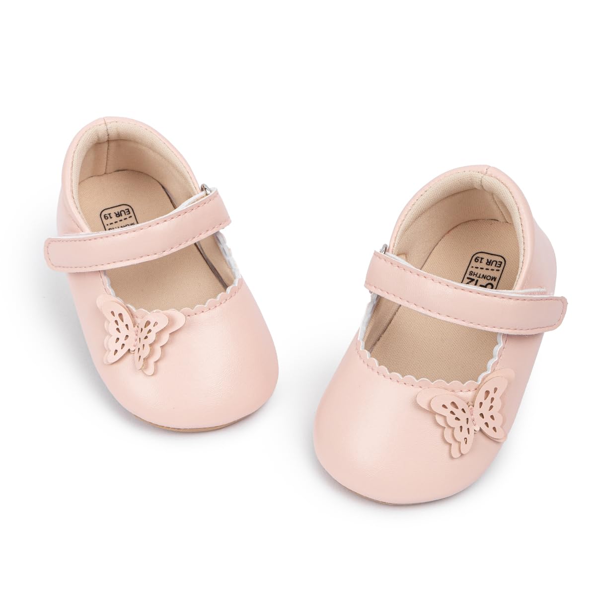 Meckior Zapatos planos de princesa hechos a mano para bebés, niñas y niños, para primeros pasos, de piel sintética suave, antideslizantes, para cuna, vestido de boda