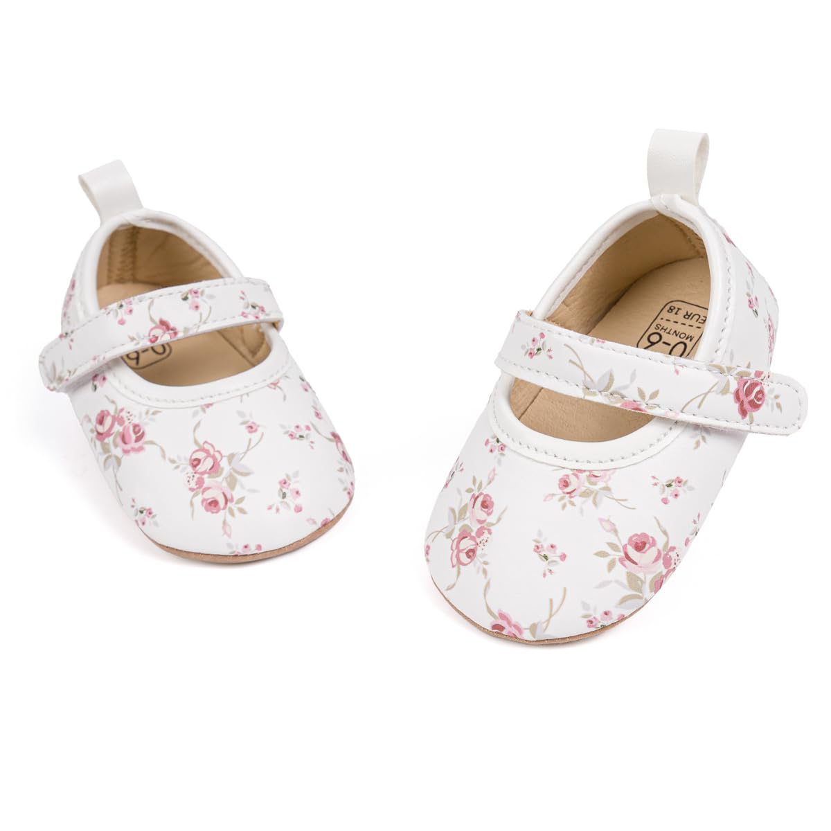 Meckior Zapatos planos de princesa hechos a mano para bebés, niñas y niños, para primeros pasos, de piel sintética suave, antideslizantes, para cuna, vestido de boda