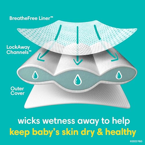 Pampers Swaddlers Disposable Baby Diapers Size 1, One Month Supply (198 Count) with Sensitive Water Based Baby Wipes 6X Pop-Top Packs (336 Count)