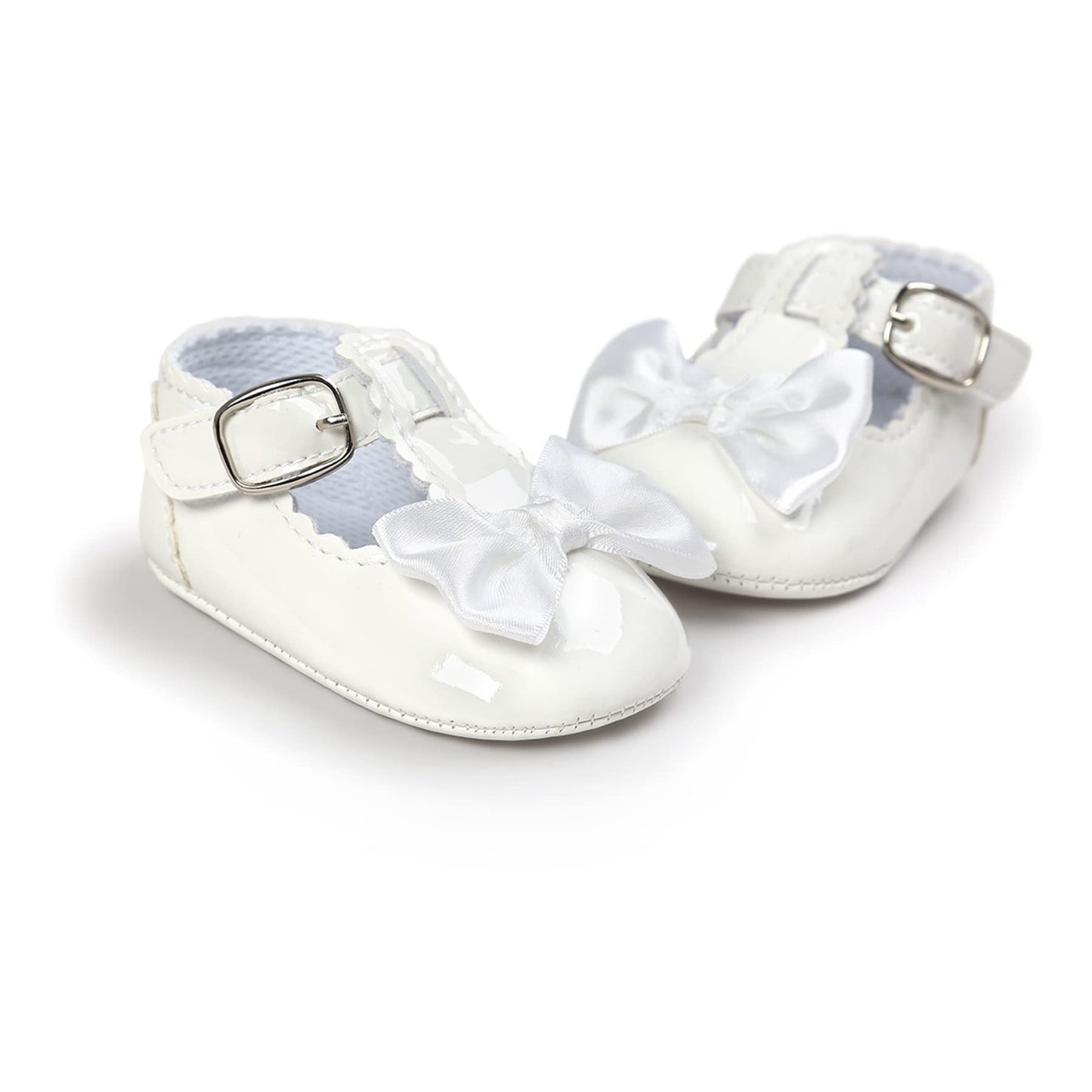 Mary Jane - Zapatos planos de vestir para bebé, zapatos para recién nacidos, antideslizantes, de piel sintética, para fiesta, escuela, boda, princesa, zapatos de bebé niña 0-18M