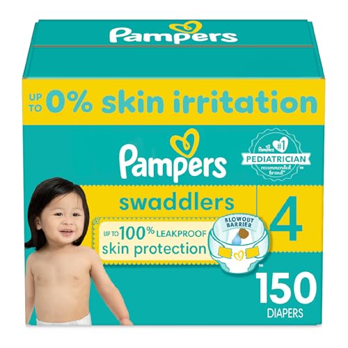 Pampers Swaddlers Diapers - Size 1, One Month Supply (198 Count), Ultra Soft Disposable Baby Diapers