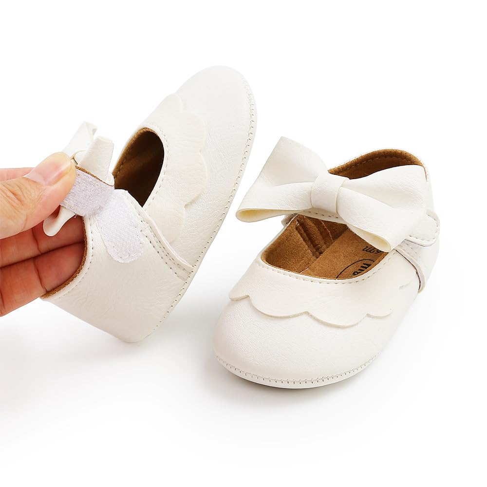 Mary Jane - Zapatos planos de vestir para bebé, zapatos para recién nacidos, antideslizantes, de piel sintética, para fiesta, escuela, boda, princesa, zapatos de bebé niña 0-18M