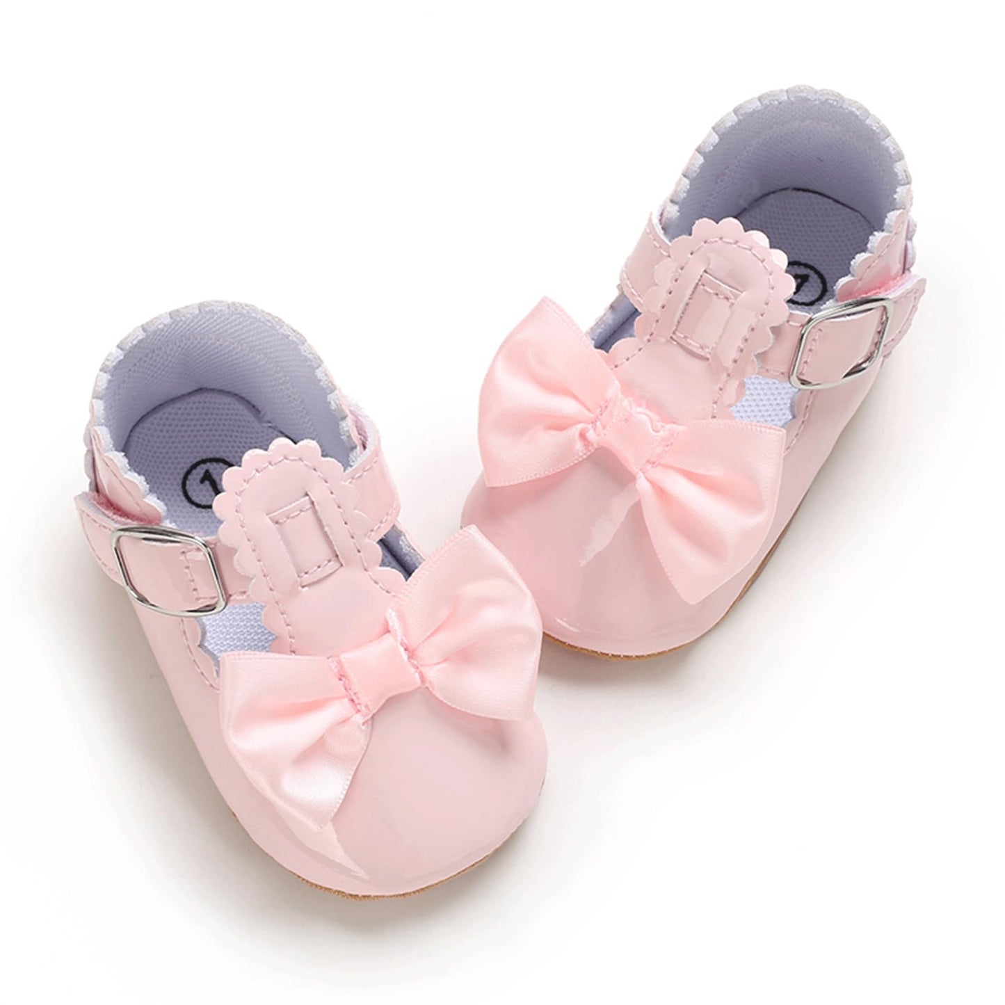 Mary Jane - Zapatos planos de vestir para bebé, zapatos para recién nacidos, antideslizantes, de piel sintética, para fiesta, escuela, boda, princesa, zapatos de bebé niña 0-18M