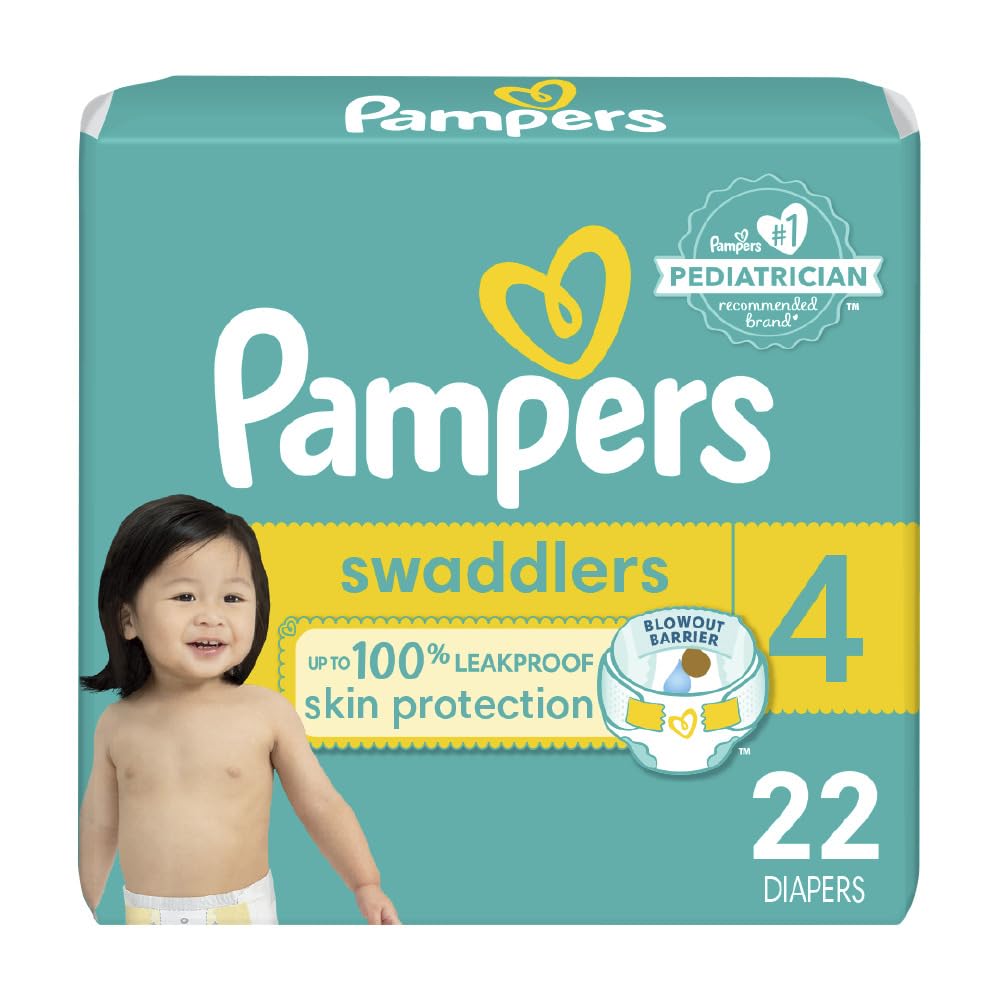 Pampers Swaddlers Diapers - Size 1, One Month Supply (198 Count), Ultra Soft Disposable Baby Diapers