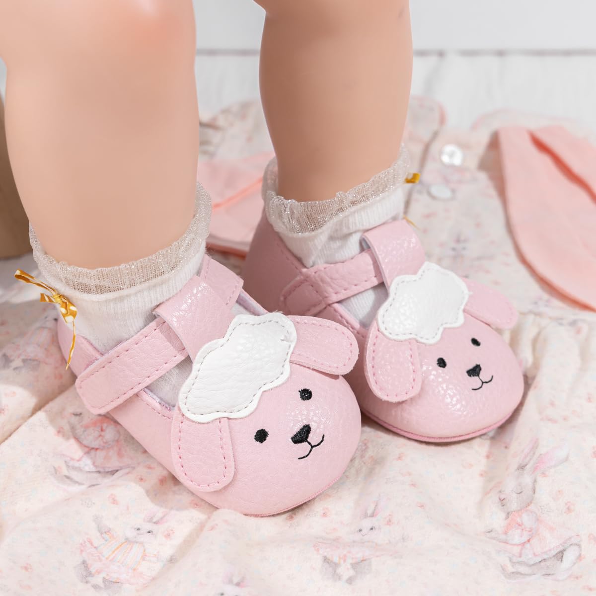 Meckior Zapatos planos de princesa hechos a mano para bebés, niñas y niños, para primeros pasos, de piel sintética suave, antideslizantes, para cuna, vestido de boda