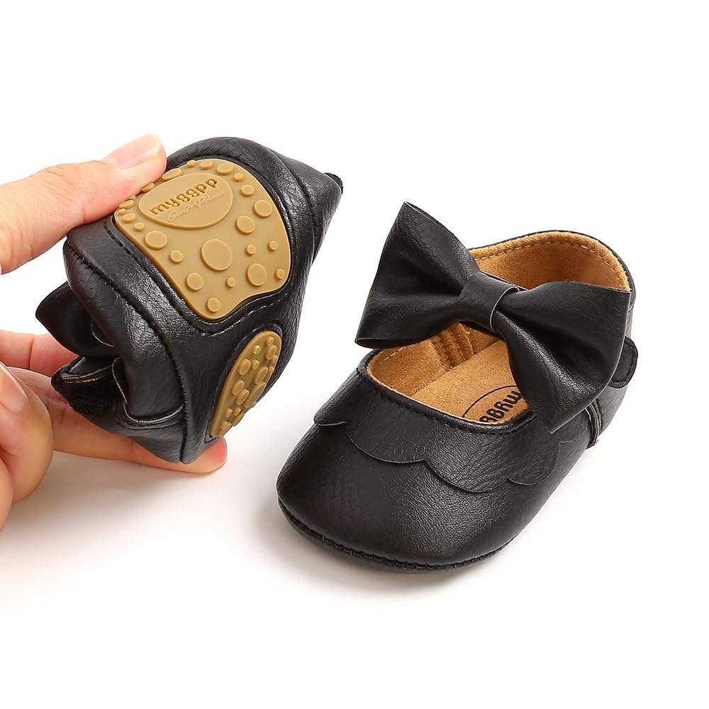 Mary Jane - Zapatos planos de vestir para bebé, zapatos para recién nacidos, antideslizantes, de piel sintética, para fiesta, escuela, boda, princesa, zapatos de bebé niña 0-18M