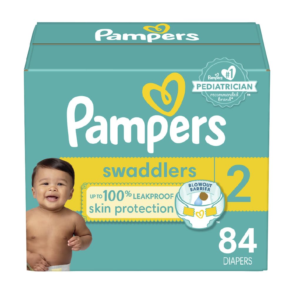 Pampers Swaddlers Diapers - Size 1, One Month Supply (198 Count), Ultra Soft Disposable Baby Diapers