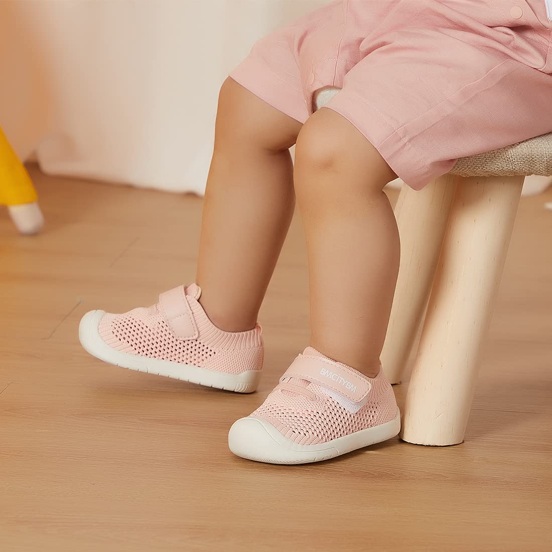 BMCiTYBM Zapatos para caminar de malla transpirable para bebés, niños y niñas, ligeros, antideslizantes, para primeros pasos, 6, 9, 12, 18, 24 meses