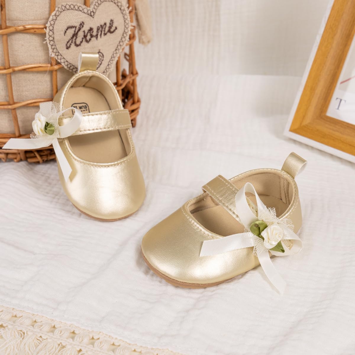 Meckior Zapatos deportivos para bebé y niñas, suela suave, con lazo, princesa, vestido de boda, Mary Jane, planos, para recién nacidos, ligeros, para bebés