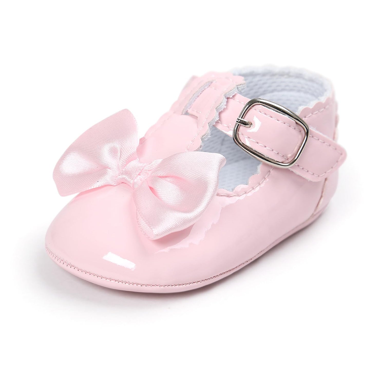 Mary Jane - Zapatos planos de vestir para bebé, zapatos para recién nacidos, antideslizantes, de piel sintética, para fiesta, escuela, boda, princesa, zapatos de bebé niña 0-18M