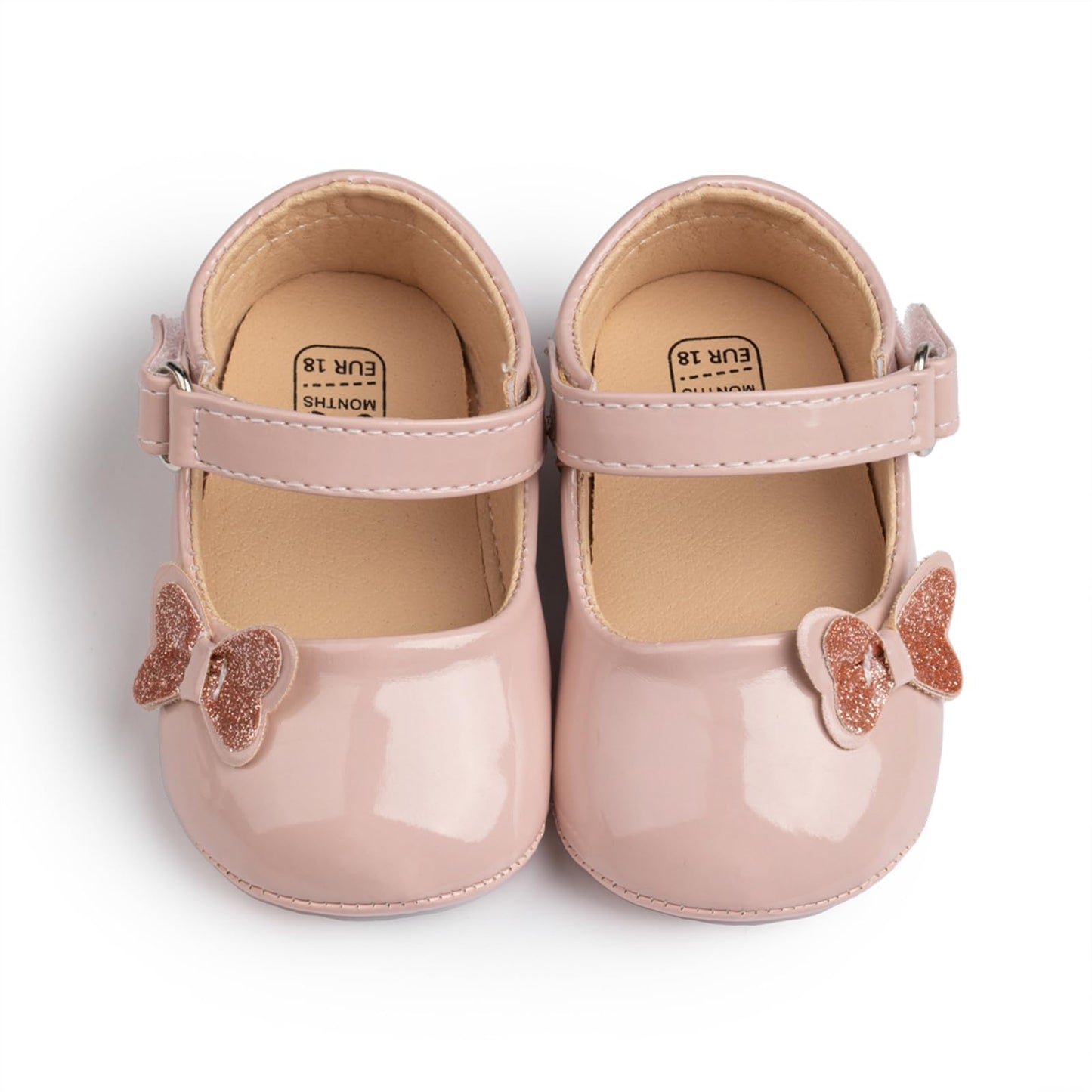 Mary Jane - Zapatos planos de vestir para bebé, zapatos para recién nacidos, antideslizantes, de piel sintética, para fiesta, escuela, boda, princesa, zapatos de bebé niña 0-18M