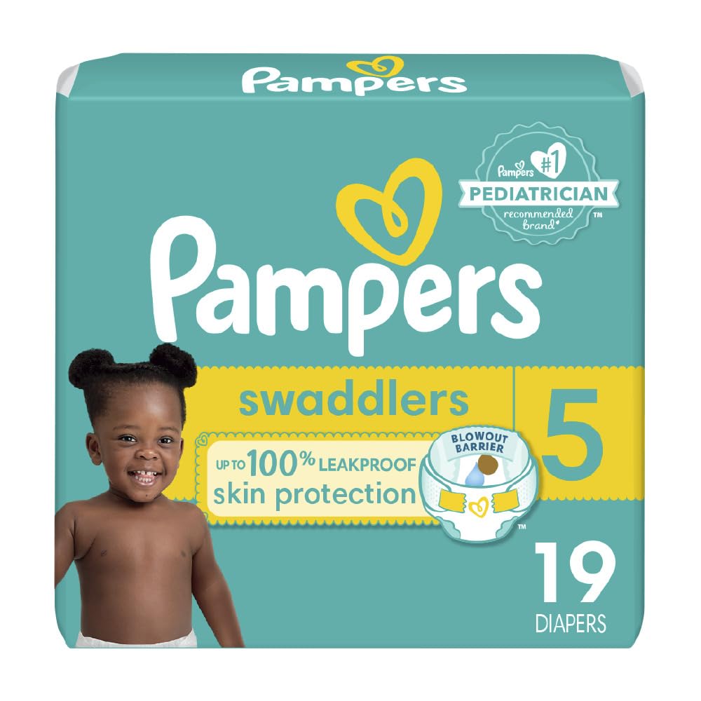 Pampers Swaddlers Diapers - Size 1, One Month Supply (198 Count), Ultra Soft Disposable Baby Diapers