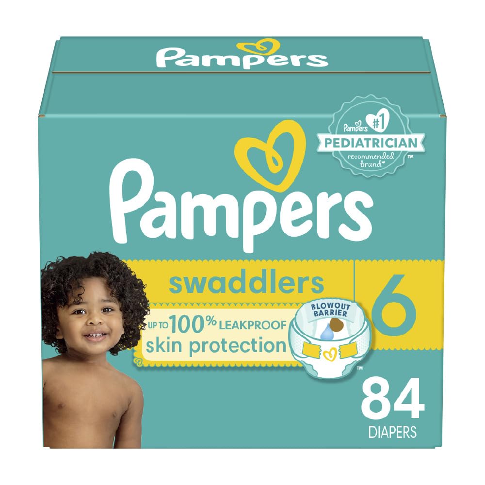 Pampers Swaddlers Diapers - Size 1, One Month Supply (198 Count), Ultra Soft Disposable Baby Diapers