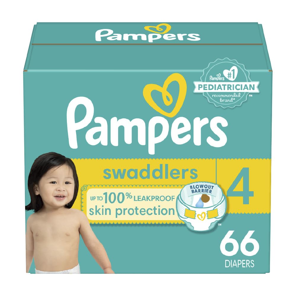 Pampers Swaddlers Diapers - Size 1, One Month Supply (198 Count), Ultra Soft Disposable Baby Diapers