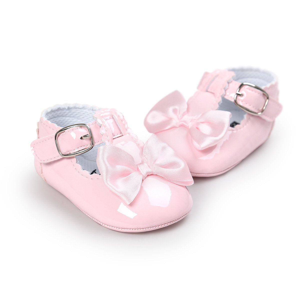 Mary Jane - Zapatos planos de vestir para bebé, zapatos para recién nacidos, antideslizantes, de piel sintética, para fiesta, escuela, boda, princesa, zapatos de bebé niña 0-18M