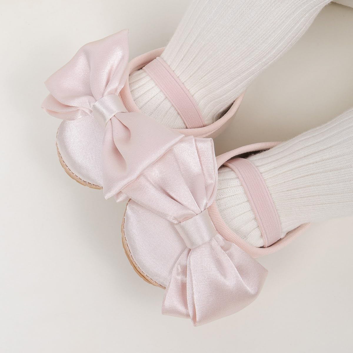 Meckior Zapatos planos de princesa hechos a mano para bebés, niñas y niños, para primeros pasos, de piel sintética suave, antideslizantes, para cuna, vestido de boda