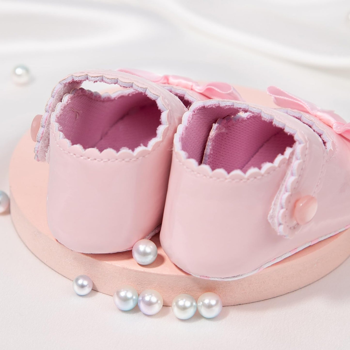 Mary Jane - Zapatos planos de vestir para bebé, zapatos para recién nacidos, antideslizantes, de piel sintética, para fiesta, escuela, boda, princesa, zapatos de bebé niña 0-18M