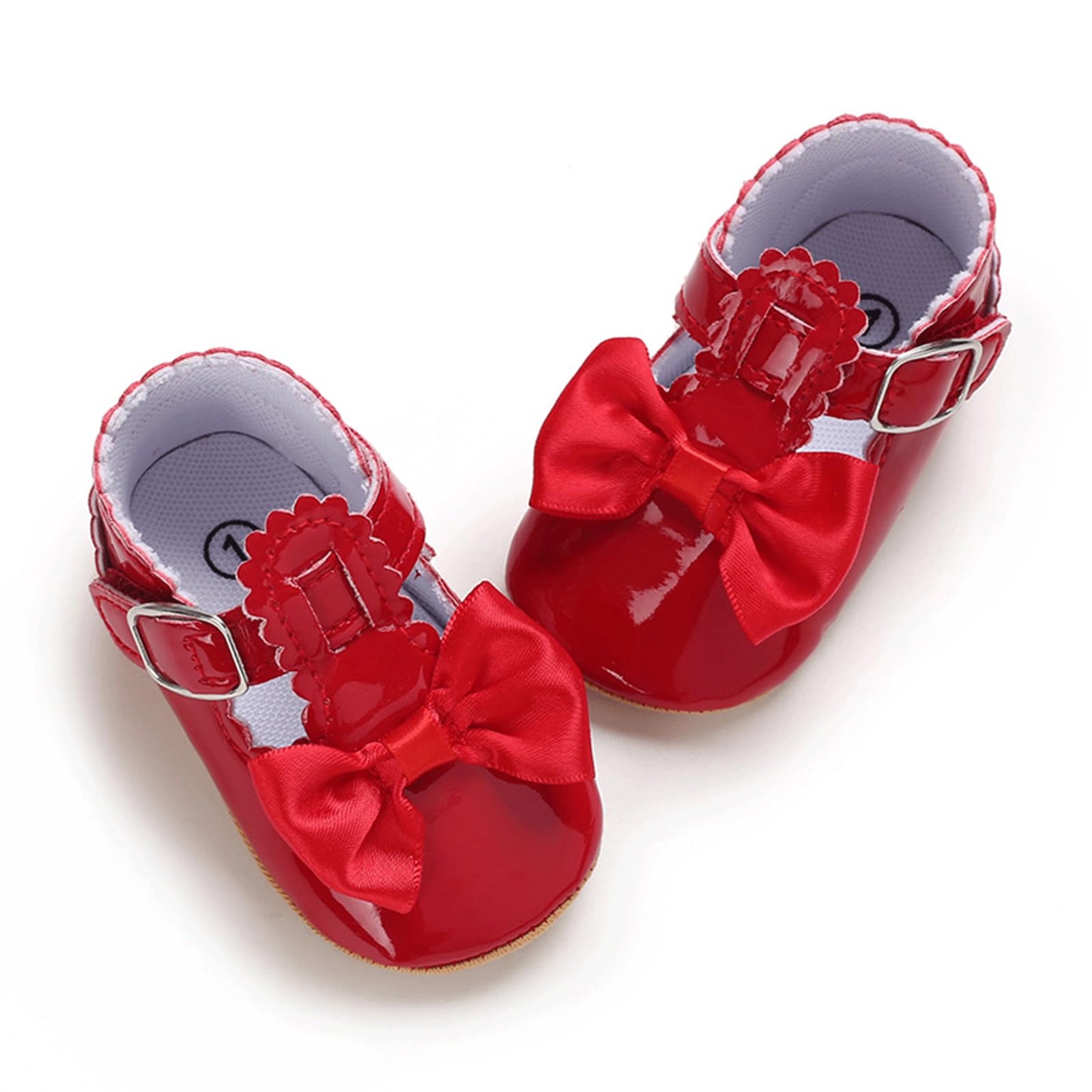 Mary Jane - Zapatos planos de vestir para bebé, zapatos para recién nacidos, antideslizantes, de piel sintética, para fiesta, escuela, boda, princesa, zapatos de bebé niña 0-18M