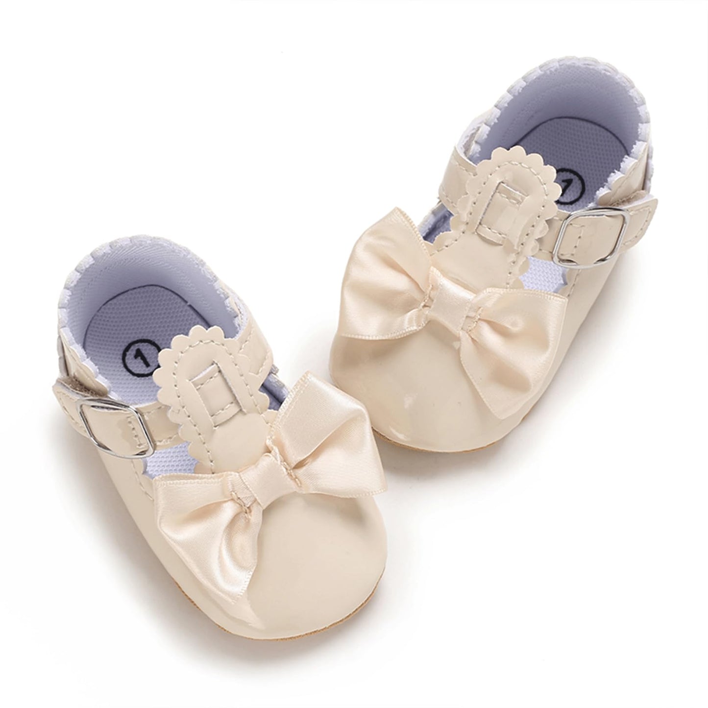 Mary Jane - Zapatos planos de vestir para bebé, zapatos para recién nacidos, antideslizantes, de piel sintética, para fiesta, escuela, boda, princesa, zapatos de bebé niña 0-18M