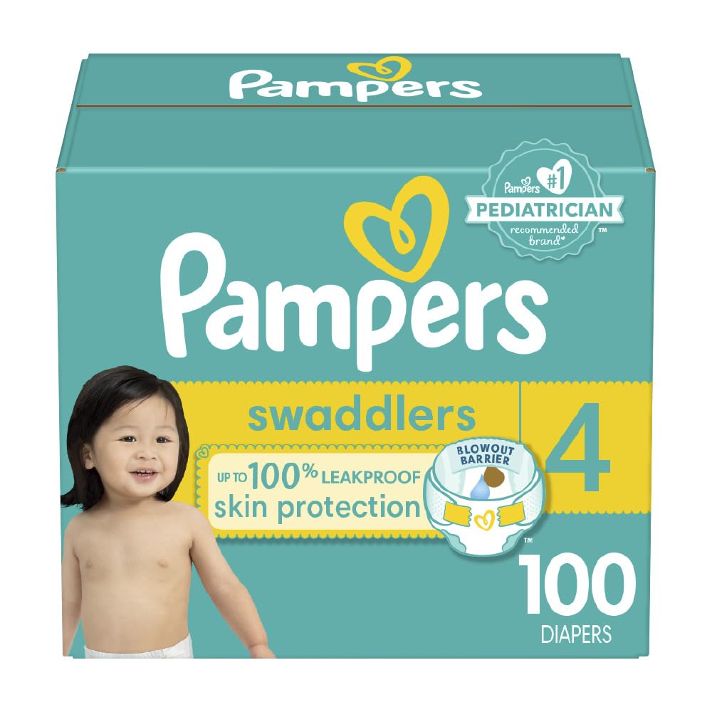 Pampers Swaddlers Diapers - Size 1, One Month Supply (198 Count), Ultra Soft Disposable Baby Diapers