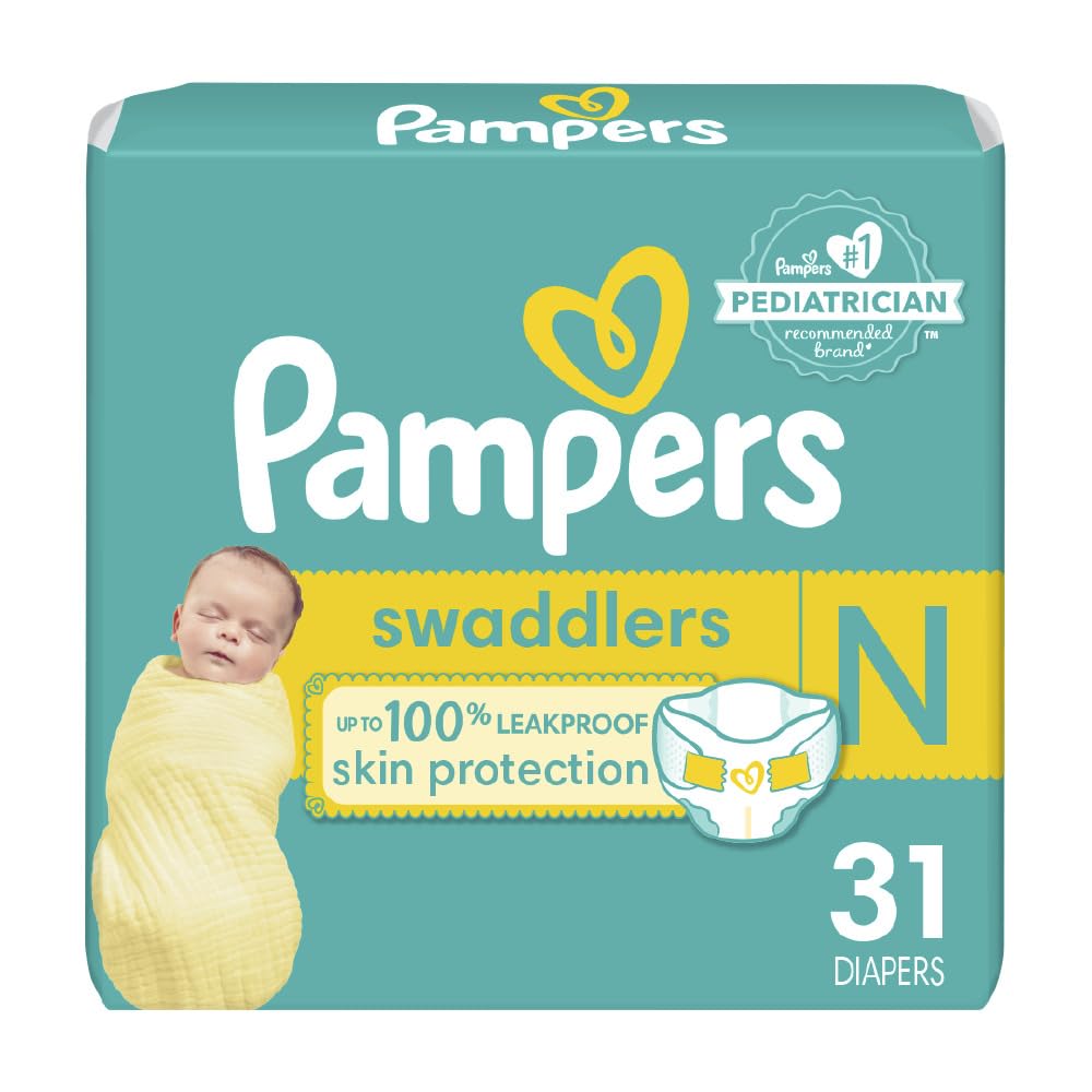 Pampers Swaddlers Diapers - Size 1, One Month Supply (198 Count), Ultra Soft Disposable Baby Diapers