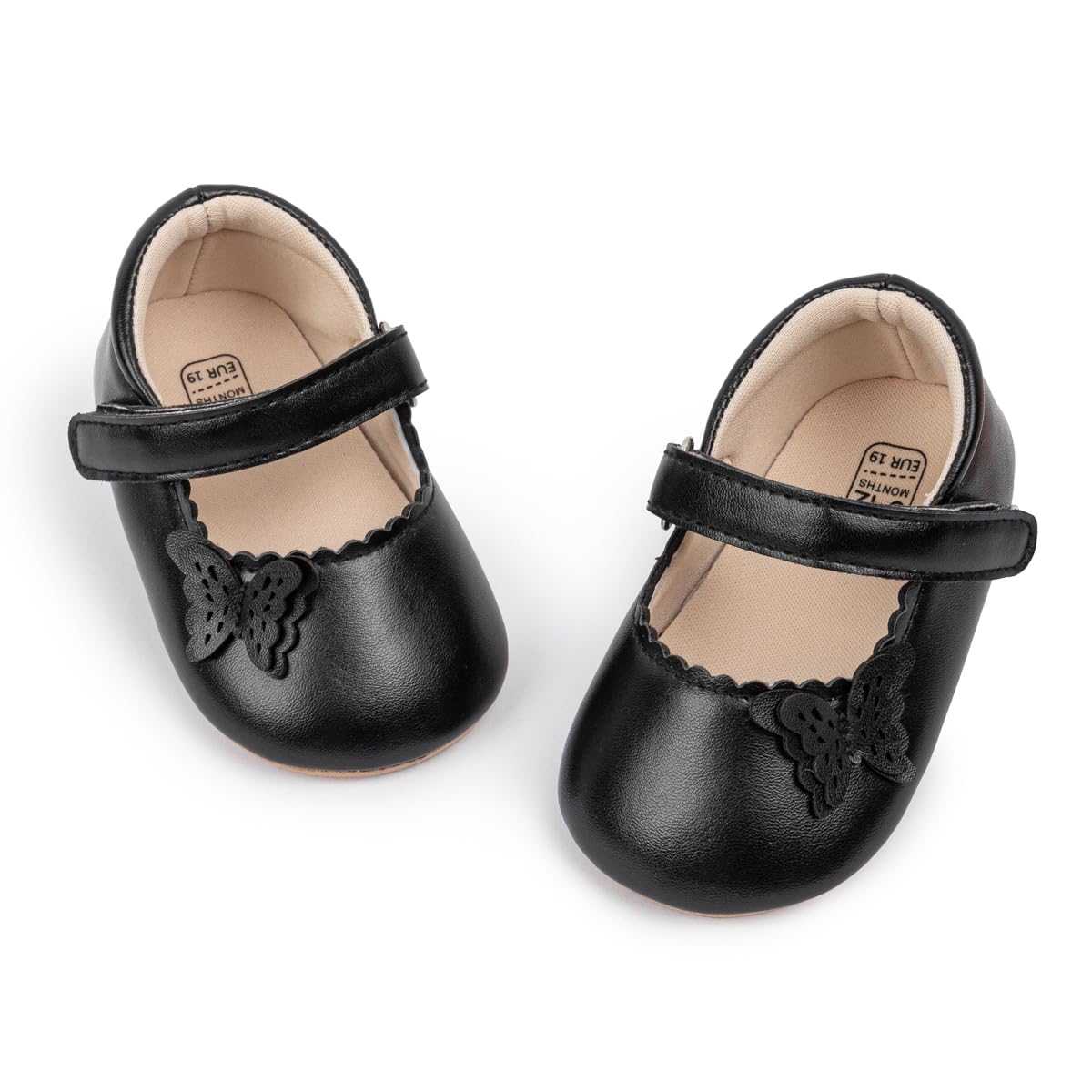 Meckior Zapatos planos de princesa hechos a mano para bebés, niñas y niños, para primeros pasos, de piel sintética suave, antideslizantes, para cuna, vestido de boda