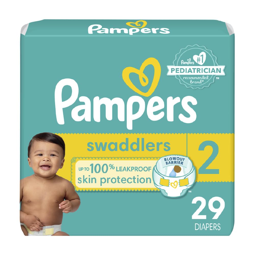 Pampers Swaddlers Diapers - Size 1, One Month Supply (198 Count), Ultra Soft Disposable Baby Diapers