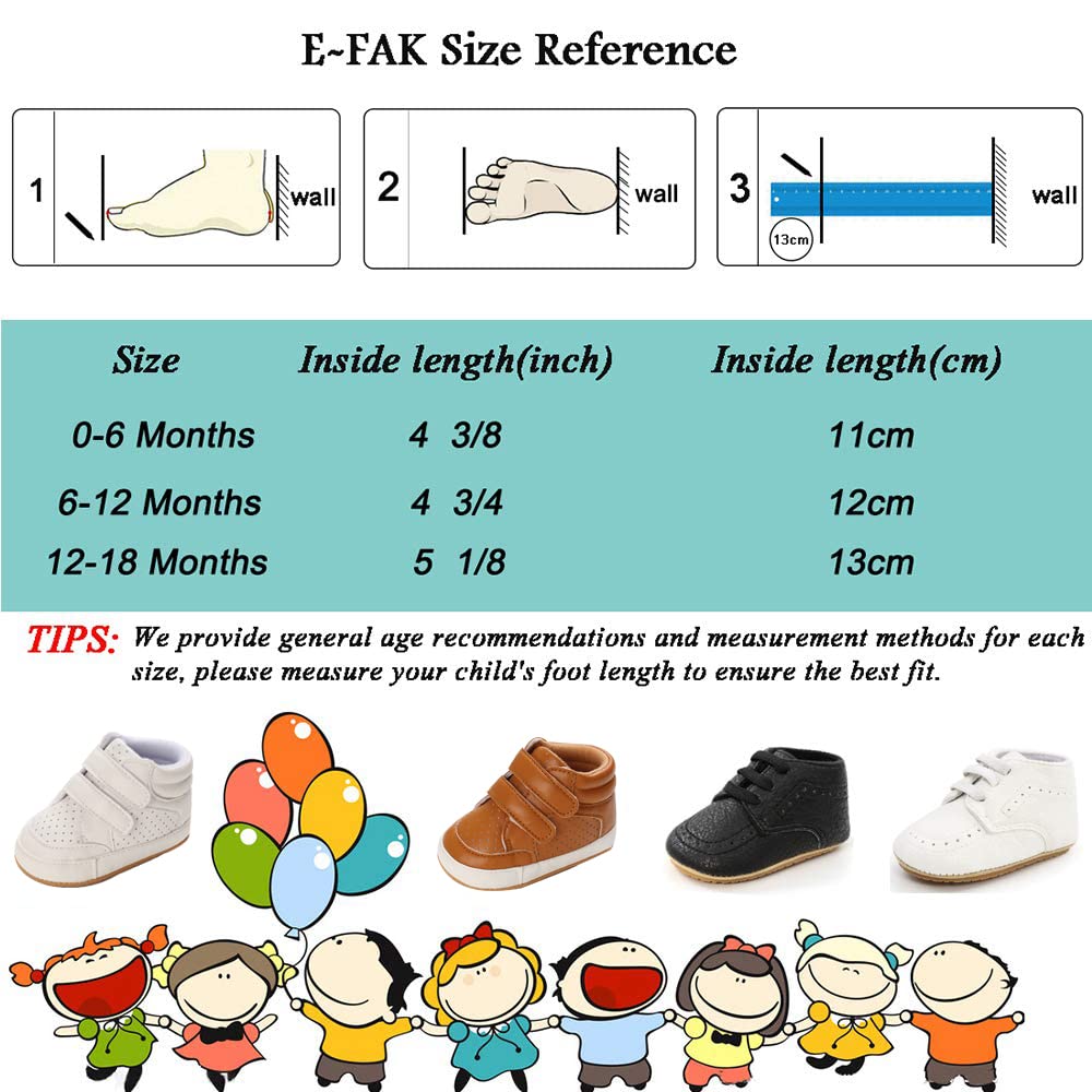 E-FAK tenis para bebés, niñas y niños pequeños, con suela de goma antideslizante, para empezar a caminar