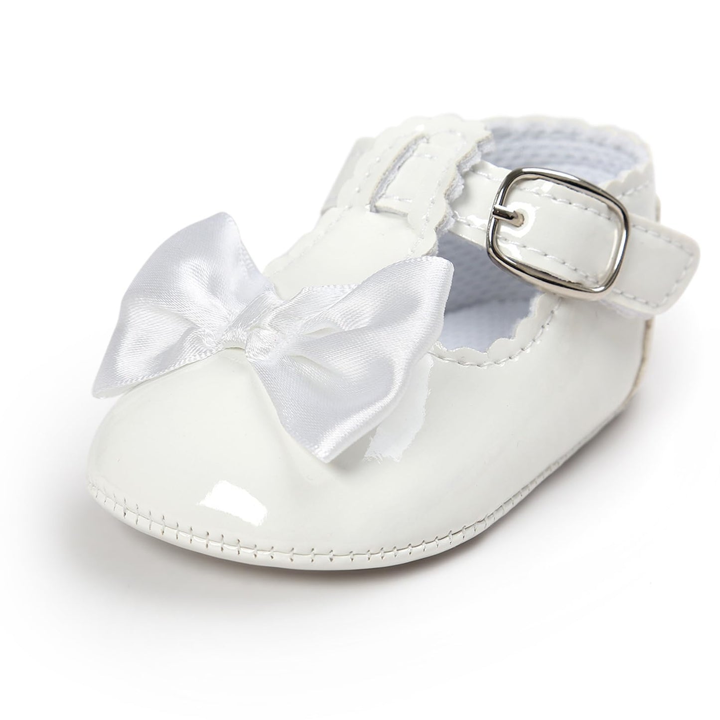 Mary Jane - Zapatos planos de vestir para bebé, zapatos para recién nacidos, antideslizantes, de piel sintética, para fiesta, escuela, boda, princesa, zapatos de bebé niña 0-18M