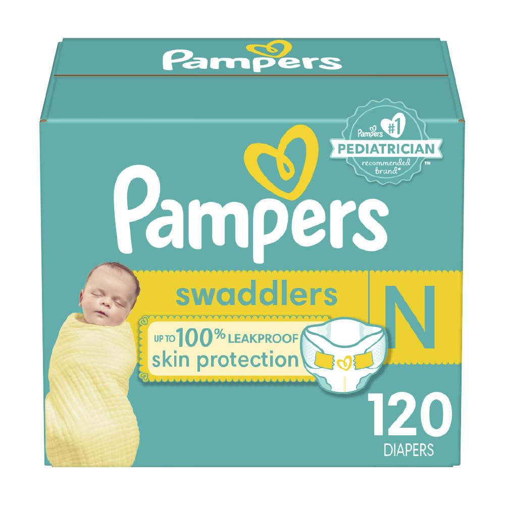 Pampers Swaddlers Diapers - Size 1, One Month Supply (198 Count), Ultra Soft Disposable Baby Diapers