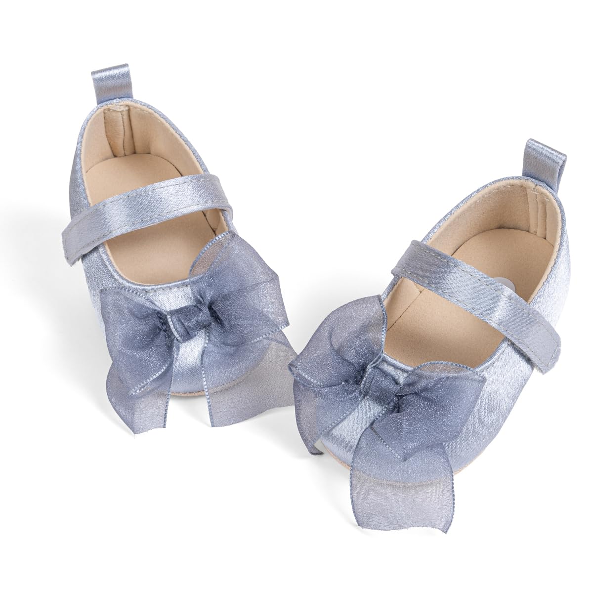 Meckior Zapatos planos de princesa hechos a mano para bebés, niñas y niños, para primeros pasos, de piel sintética suave, antideslizantes, para cuna, vestido de boda