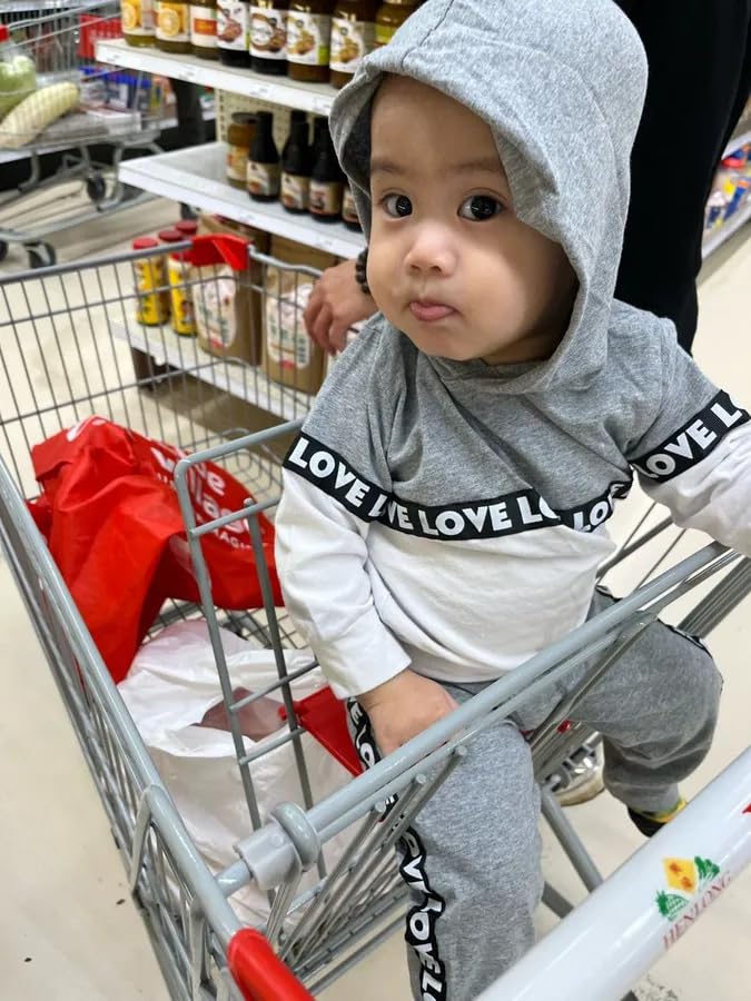 Conjunto de sudadera con capucha de manga larga a rayas para bebés y niños pequeños