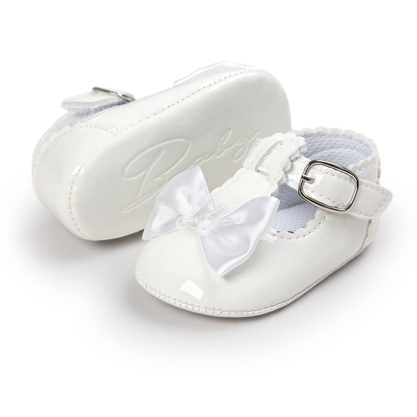 Mary Jane - Zapatos planos de vestir para bebé, zapatos para recién nacidos, antideslizantes, de piel sintética, para fiesta, escuela, boda, princesa, zapatos de bebé niña 0-18M