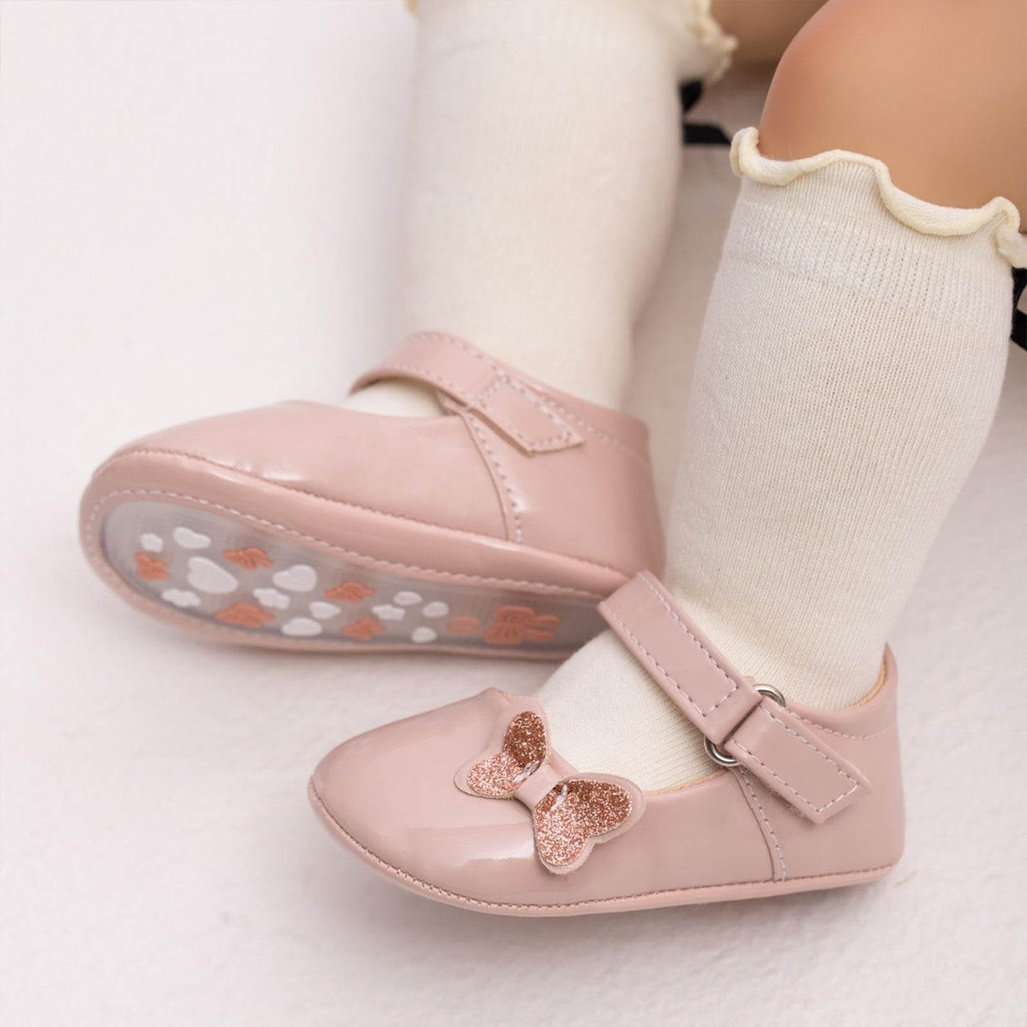 Mary Jane - Zapatos planos de vestir para bebé, zapatos para recién nacidos, antideslizantes, de piel sintética, para fiesta, escuela, boda, princesa, zapatos de bebé niña 0-18M