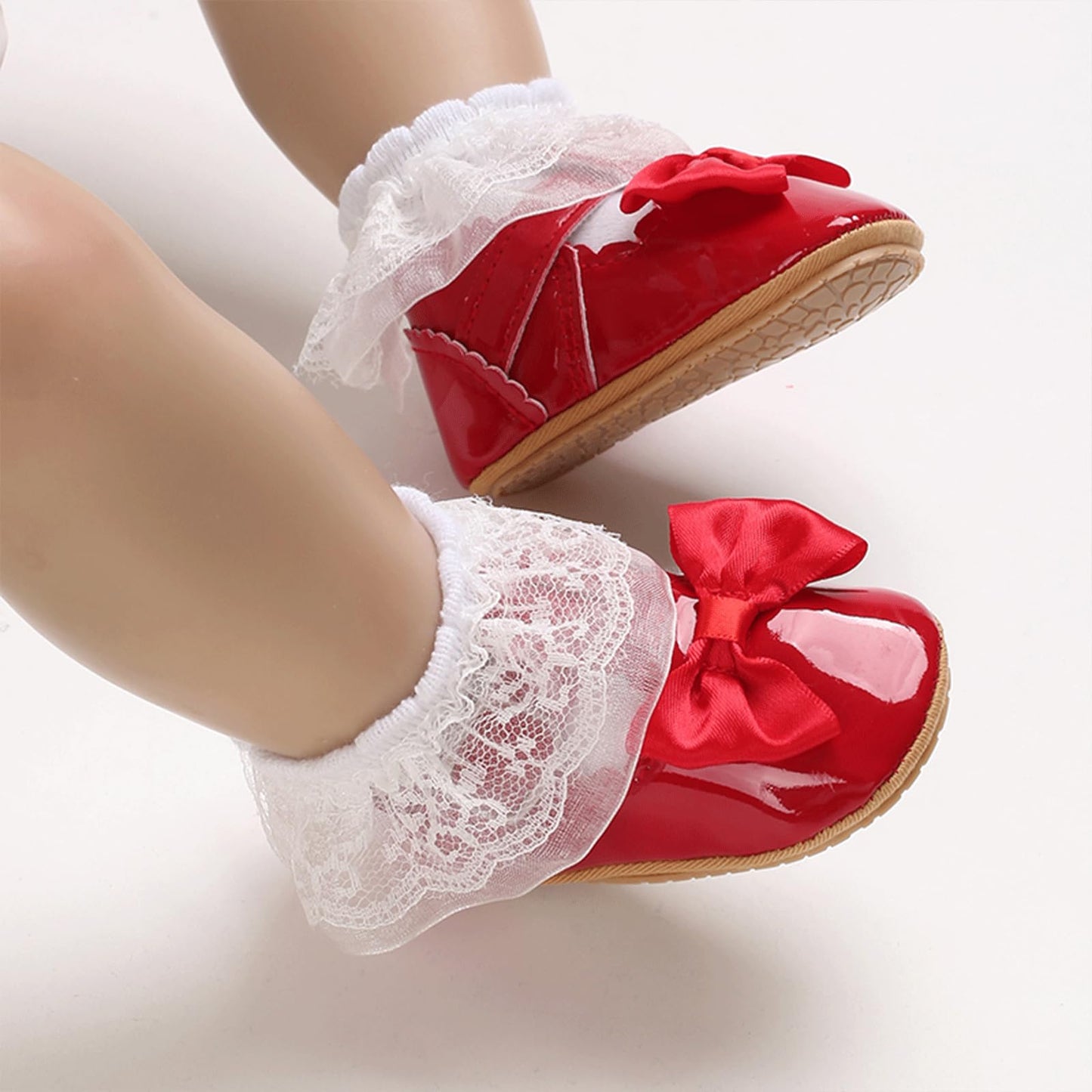 Mary Jane - Zapatos planos de vestir para bebé, zapatos para recién nacidos, antideslizantes, de piel sintética, para fiesta, escuela, boda, princesa, zapatos de bebé niña 0-18M