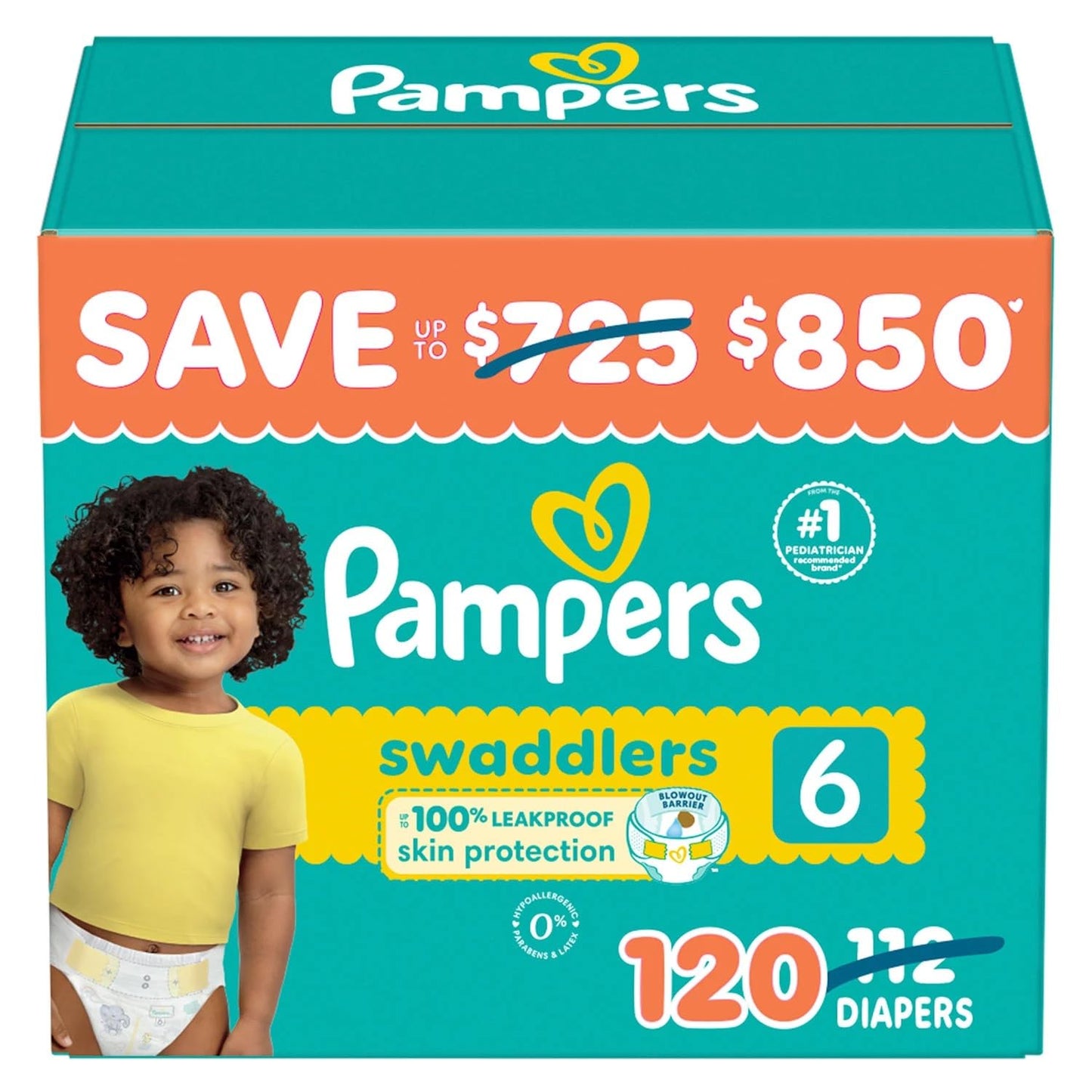 Pampers Swaddlers Diapers - Size 1, One Month Supply (198 Count), Ultra Soft Disposable Baby Diapers