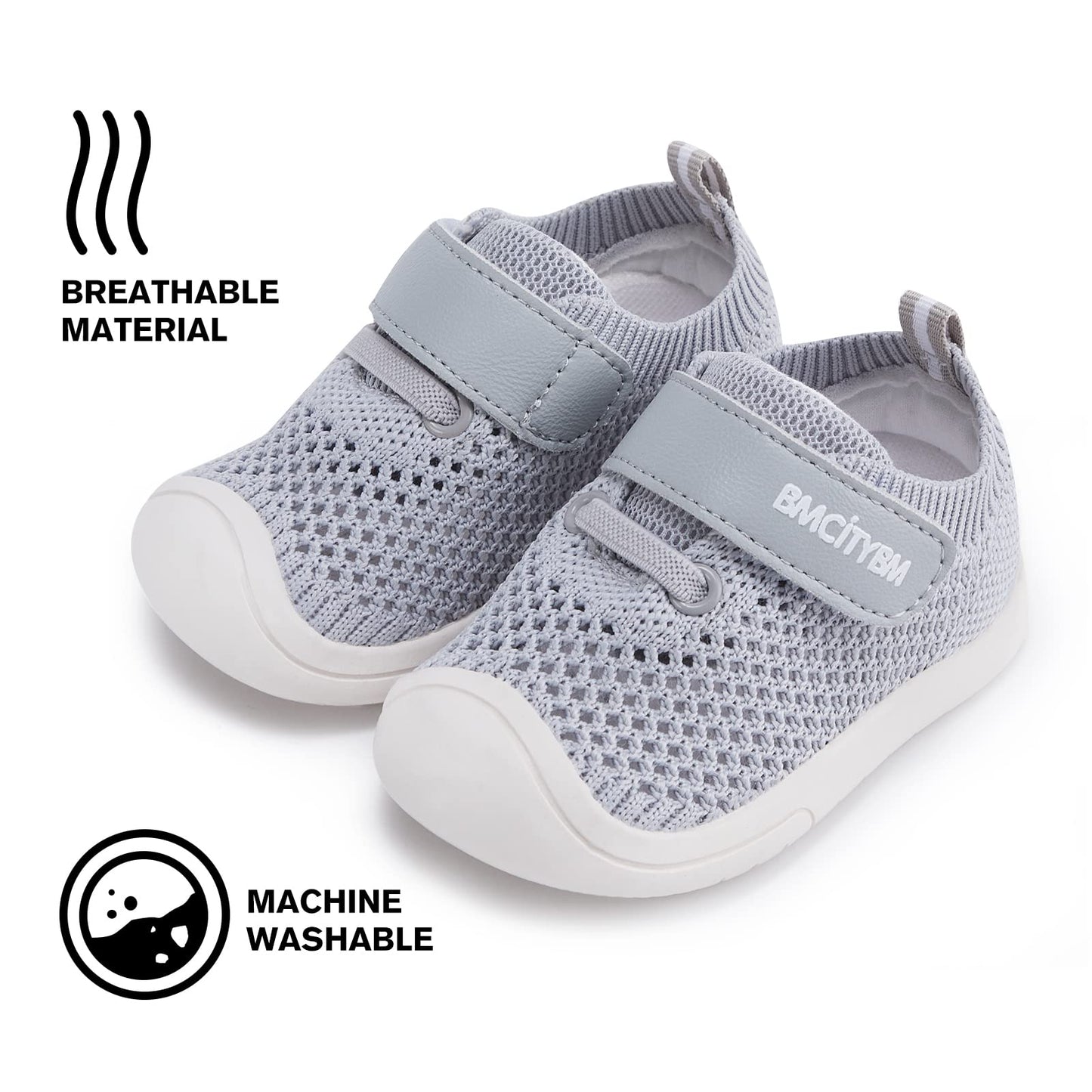 BMCiTYBM Zapatos para caminar de malla transpirable para bebés, niños y niñas, ligeros, antideslizantes, para primeros pasos, 6, 9, 12, 18, 24 meses