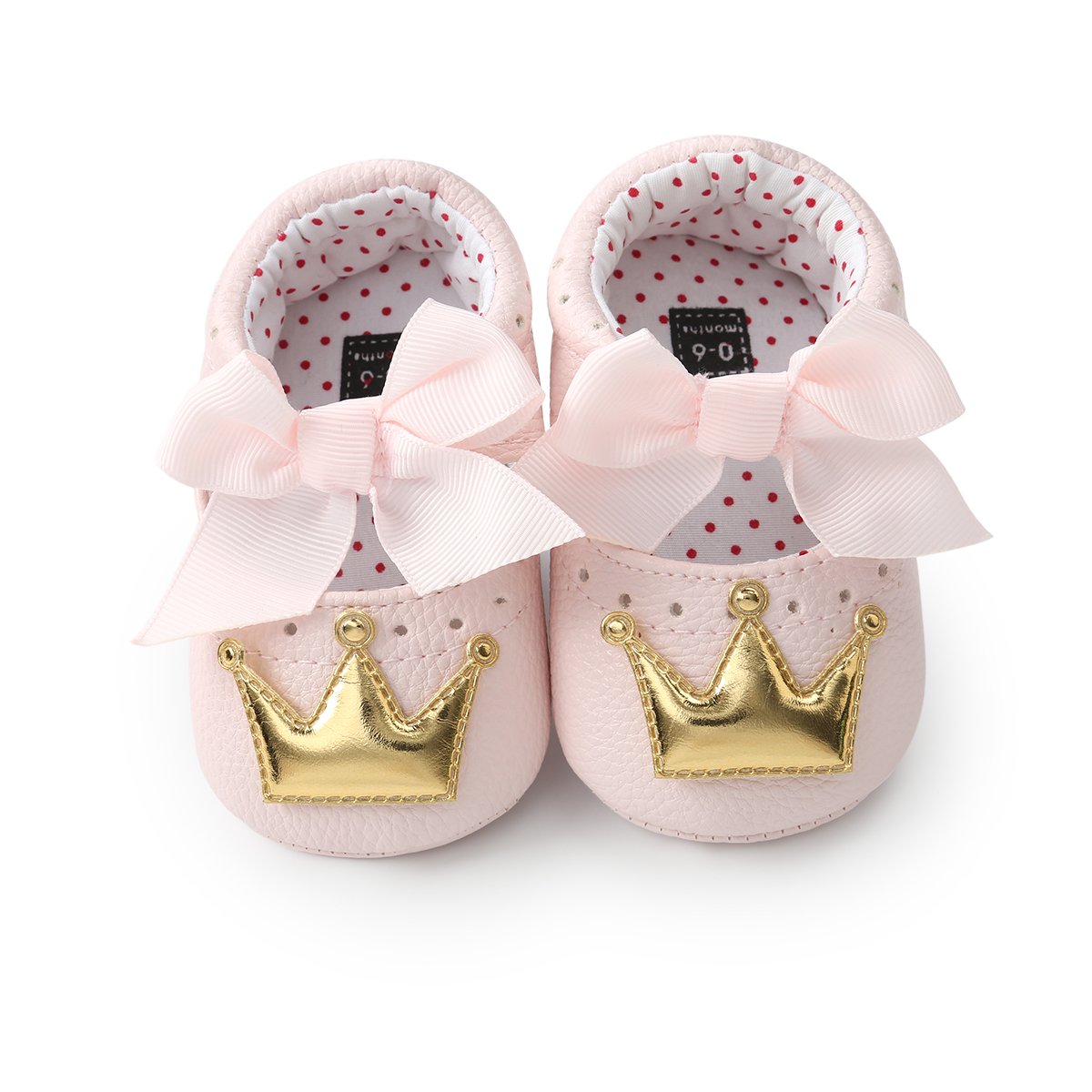 Meckior Zapatos planos de princesa hechos a mano para bebés, niñas y niños, para primeros pasos, de piel sintética suave, antideslizantes, para cuna, vestido de boda