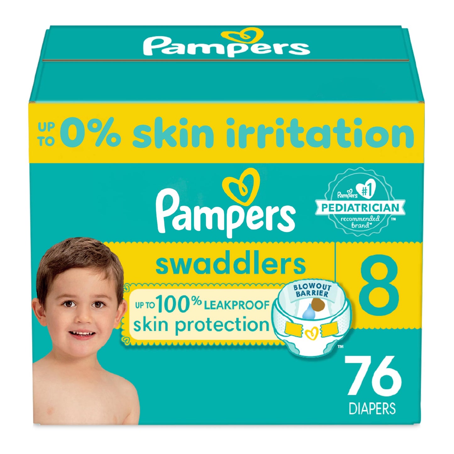 Pampers Swaddlers Diapers - Size 1, One Month Supply (198 Count), Ultra Soft Disposable Baby Diapers