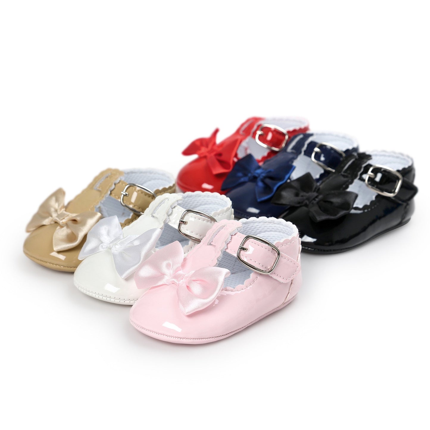 Mary Jane - Zapatos planos de vestir para bebé, zapatos para recién nacidos, antideslizantes, de piel sintética, para fiesta, escuela, boda, princesa, zapatos de bebé niña 0-18M