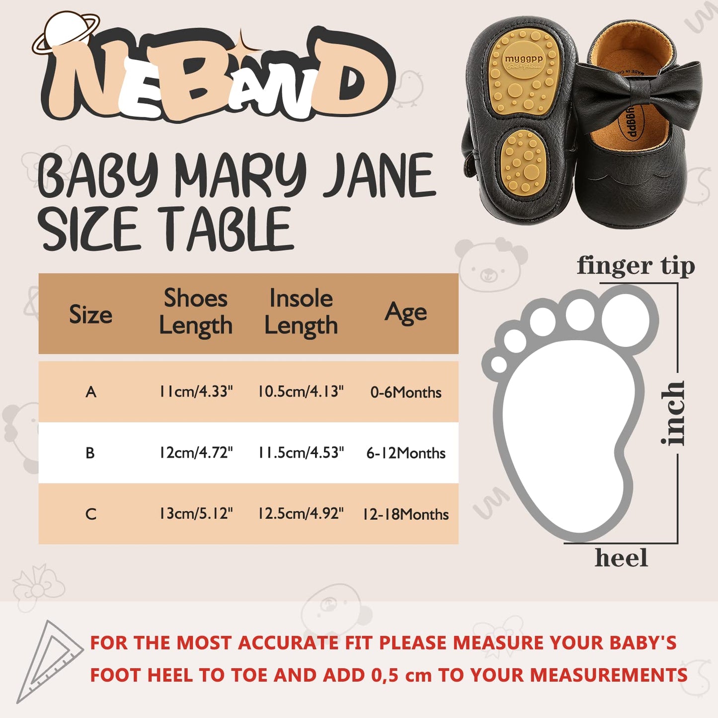 Mary Jane - Zapatos planos de vestir para bebé, zapatos para recién nacidos, antideslizantes, de piel sintética, para fiesta, escuela, boda, princesa, zapatos de bebé niña 0-18M