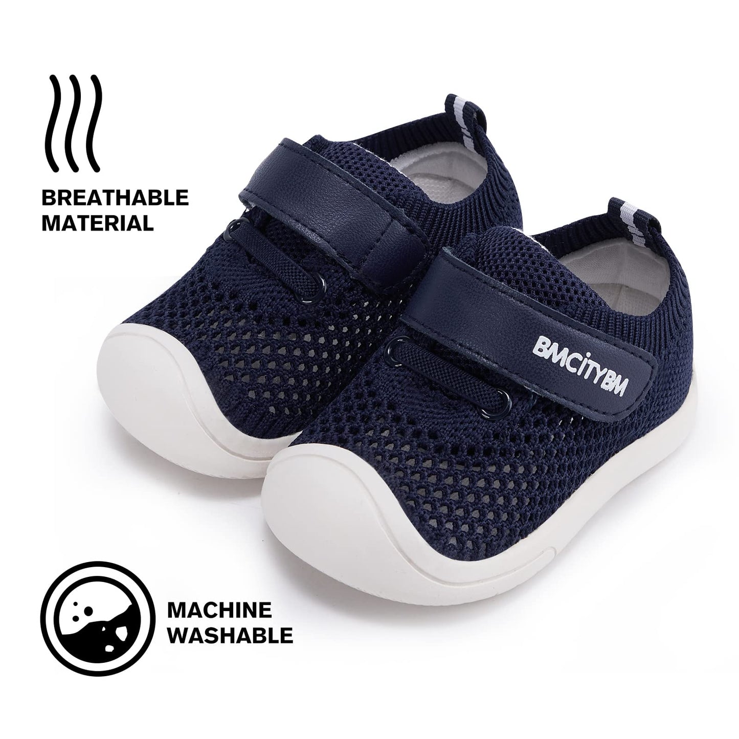 BMCiTYBM Zapatos para caminar de malla transpirable para bebés, niños y niñas, ligeros, antideslizantes, para primeros pasos, 6, 9, 12, 18, 24 meses